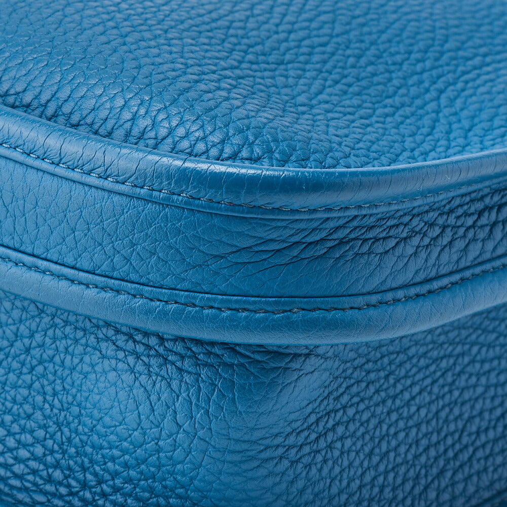 HERMES Shoulder Bag, Evelyn PM 3 Trois, Tryon Clemence, Turquoise, Silver-Tone Hardware, Pre-Owned - Vintage La Charme