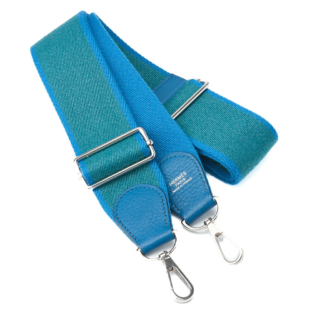 HERMES Shoulder Bag, Evelyn PM 3 Trois, Tryon Clemence, Turquoise, Silver-Tone Hardware, Pre-Owned - Vintage La Charme