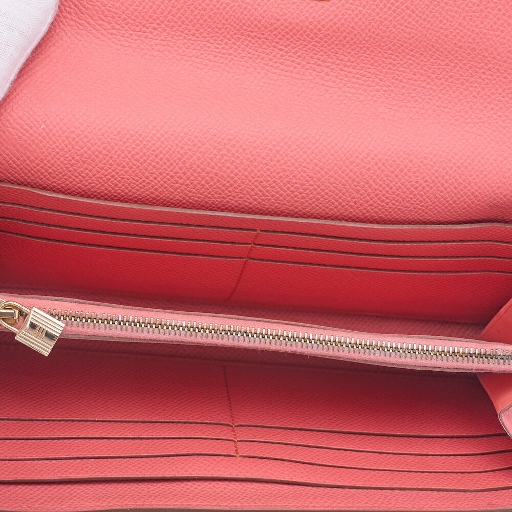 HERMES Kelly Wallet 2 Fold Long Wallet Epson Crevette Gold-Tone Hardware Pre-Owned - Vintage La Charme