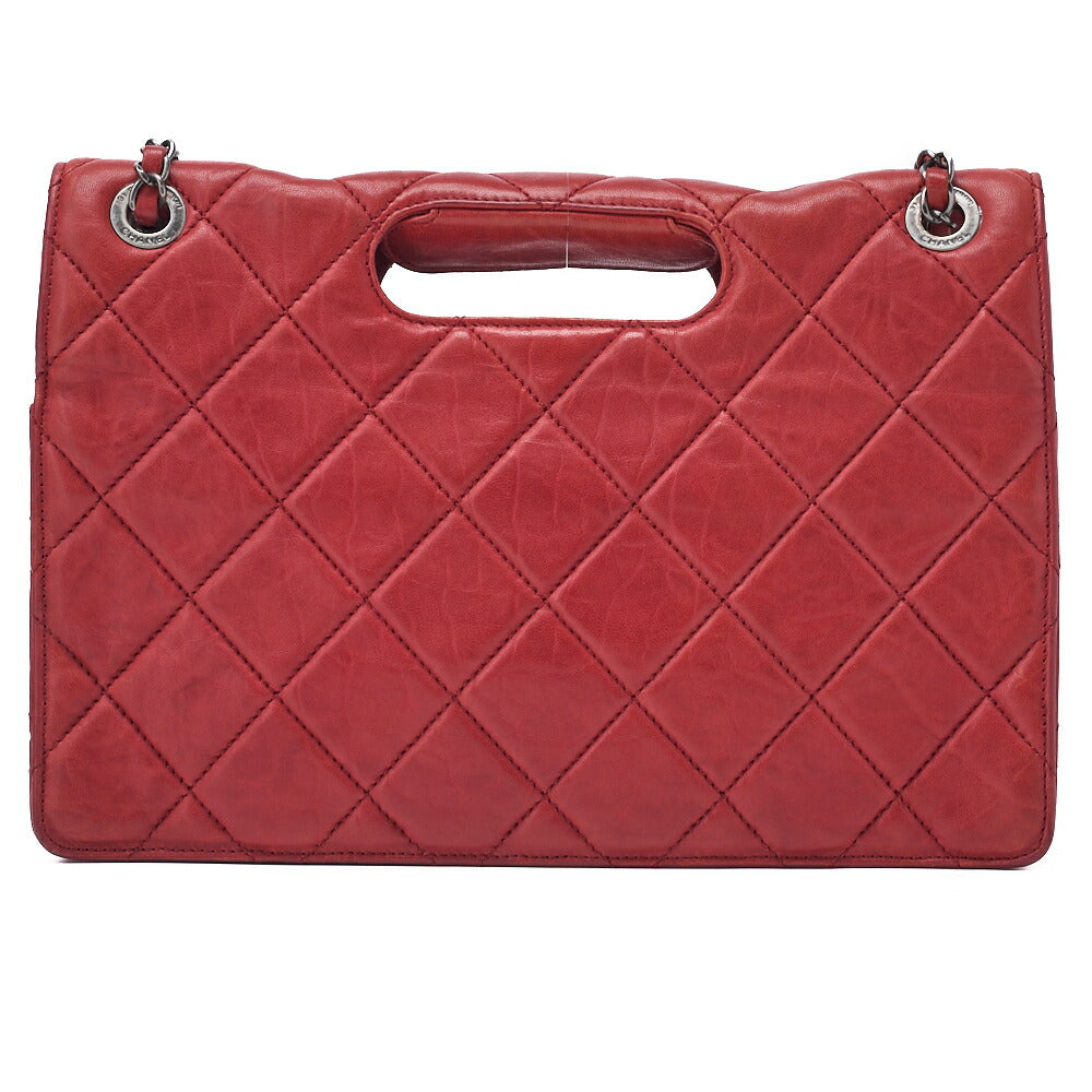 CHANEL Shoulder Bag Matelasse Turn Lock 2.55 Lock Chain Lambskin Red Silver-Tone Hardware Pre-Owned - Vintage La Charme