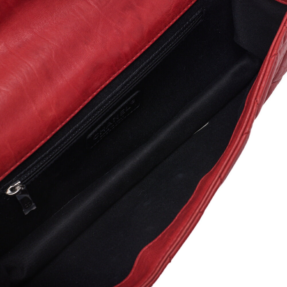 CHANEL Shoulder Bag Matelasse Turn Lock 2.55 Lock Chain Lambskin Red Silver-Tone Hardware Pre-Owned - Vintage La Charme