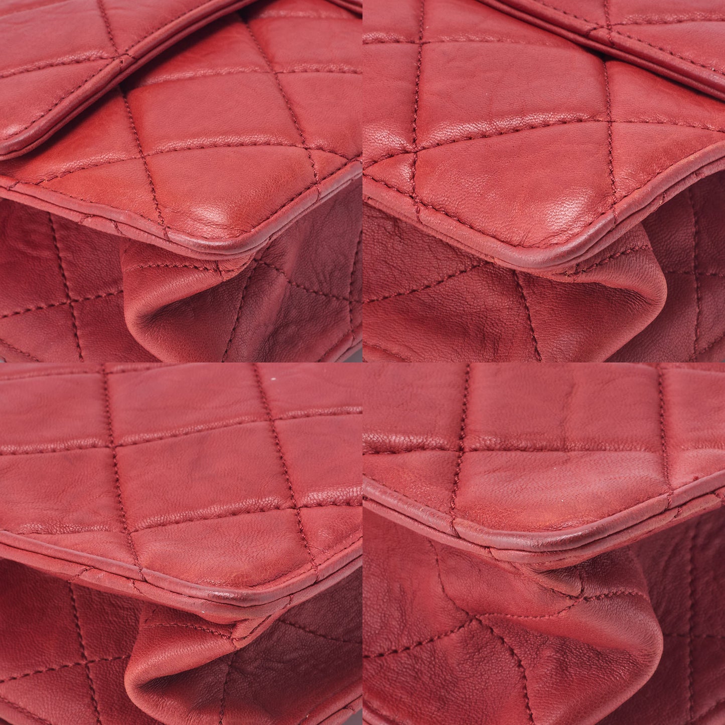CHANEL Shoulder Bag Matelasse Turn Lock 2.55 Lock Chain Lambskin Red Silver-Tone Hardware Pre-Owned - Vintage La Charme