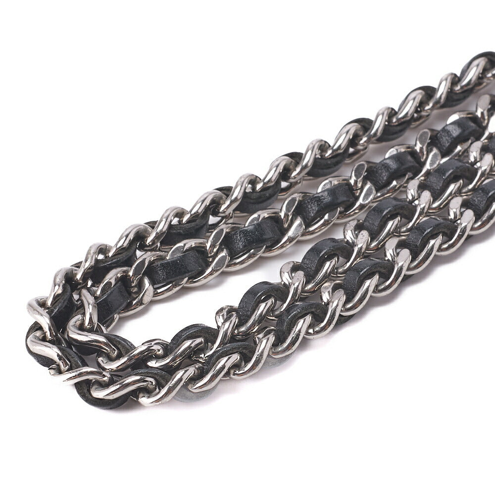 CHANEL Chain Wallet, Cambon Line, Folding, Calfskin, Black, Silver-Tone Hardware, Pre-Owned - Vintage La Charme