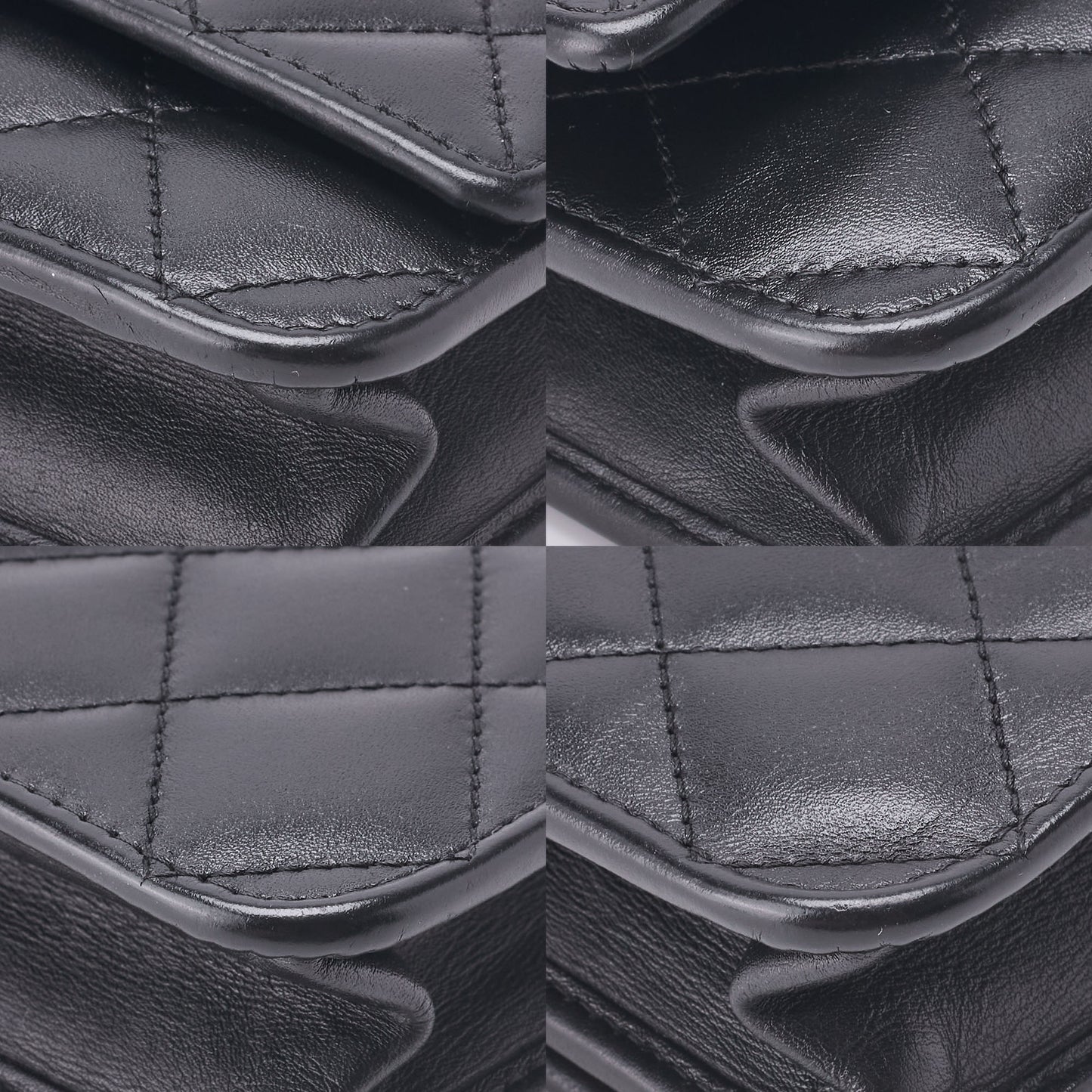 CHANEL Chain Wallet, Cambon Line, Folding, Calfskin, Black, Silver-Tone Hardware, Pre-Owned - Vintage La Charme