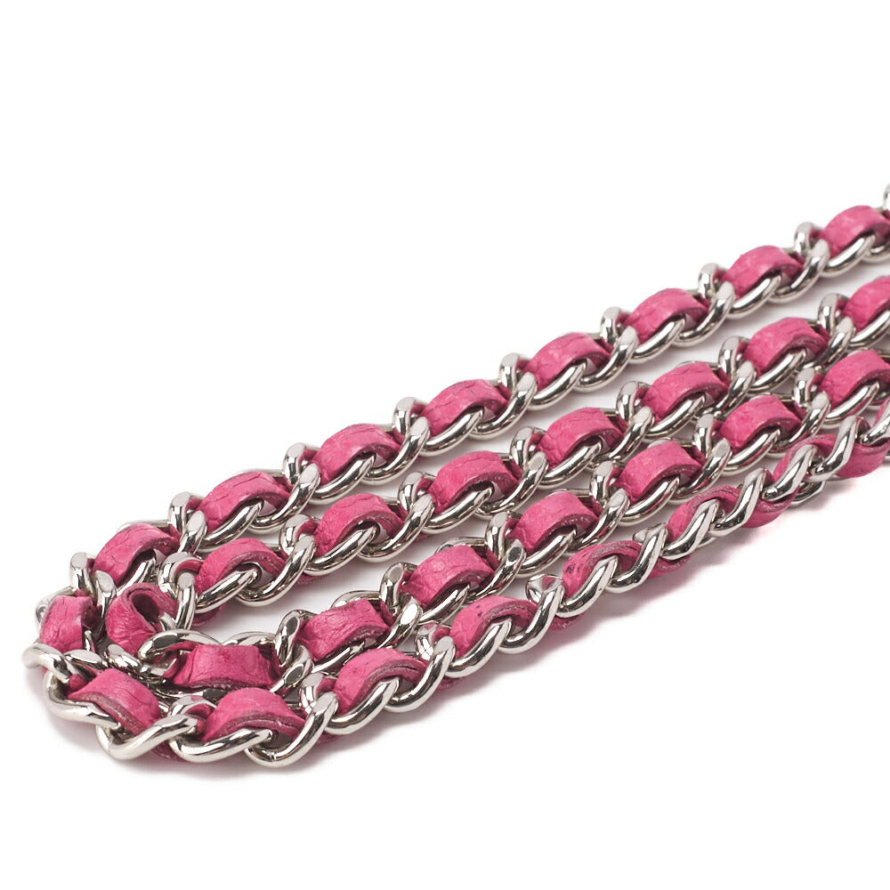 CHANEL Chain Wallet, Matelasse, Caviar Skin, Pink, Silver-Tone Hardware, Pre-Owned - Vintage La Charme