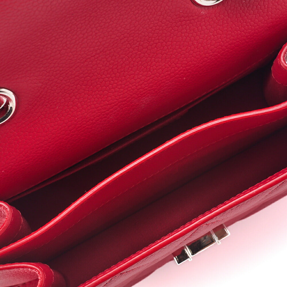 CHANEL Shoulder Bag, Matelasse, Coco Mark, Caviar Skin, Red, Silver-Tone Hardware, Pre-Owned - Vintage La Charme