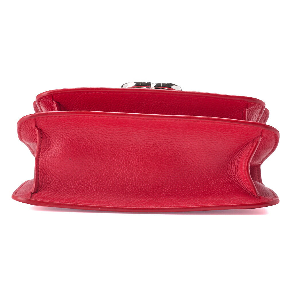 CHANEL Shoulder Bag, Matelasse, Coco Mark, Caviar Skin, Red, Silver-Tone Hardware, Pre-Owned - Vintage La Charme