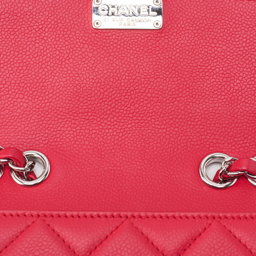 CHANEL Shoulder Bag, Matelasse, Coco Mark, Caviar Skin, Red, Silver-Tone Hardware, Pre-Owned - Vintage La Charme
