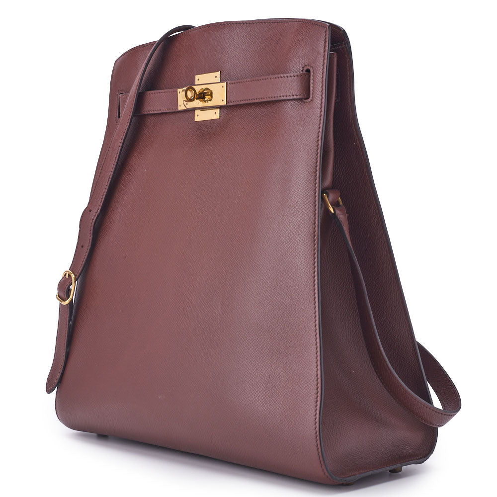 HERMES Shoulder Bag Kelly Sports GM Kushbel Brown Gold-Tone Hardware Pre-Owned - Vintage La Charme