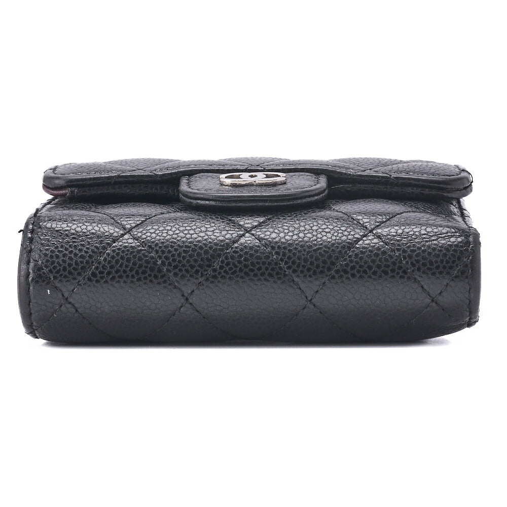 CHANEL Compact Wallet, Matelasse, Caviar Skin, Black, Gold-Tone Hardware, Pre-Owned - Vintage La Charme