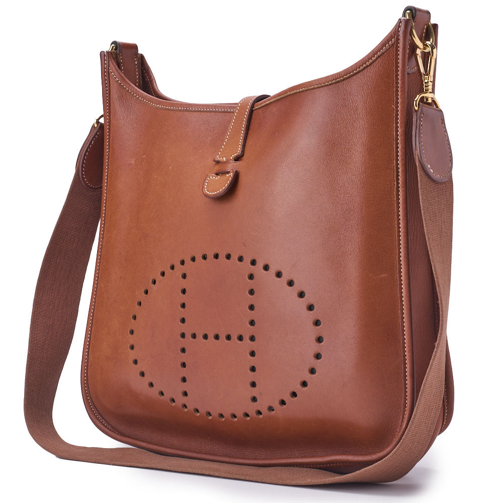 HERMES Evelyn PM Shoulder Bag Swift Gold Gold-Tone Hardware Pre-Owned - Vintage La Charme