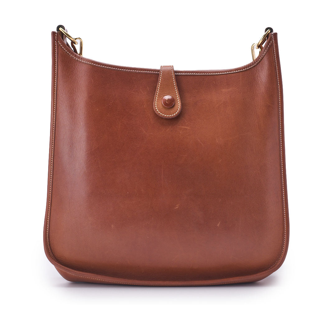 HERMES Evelyn PM Shoulder Bag Swift Gold Gold-Tone Hardware Pre-Owned - Vintage La Charme