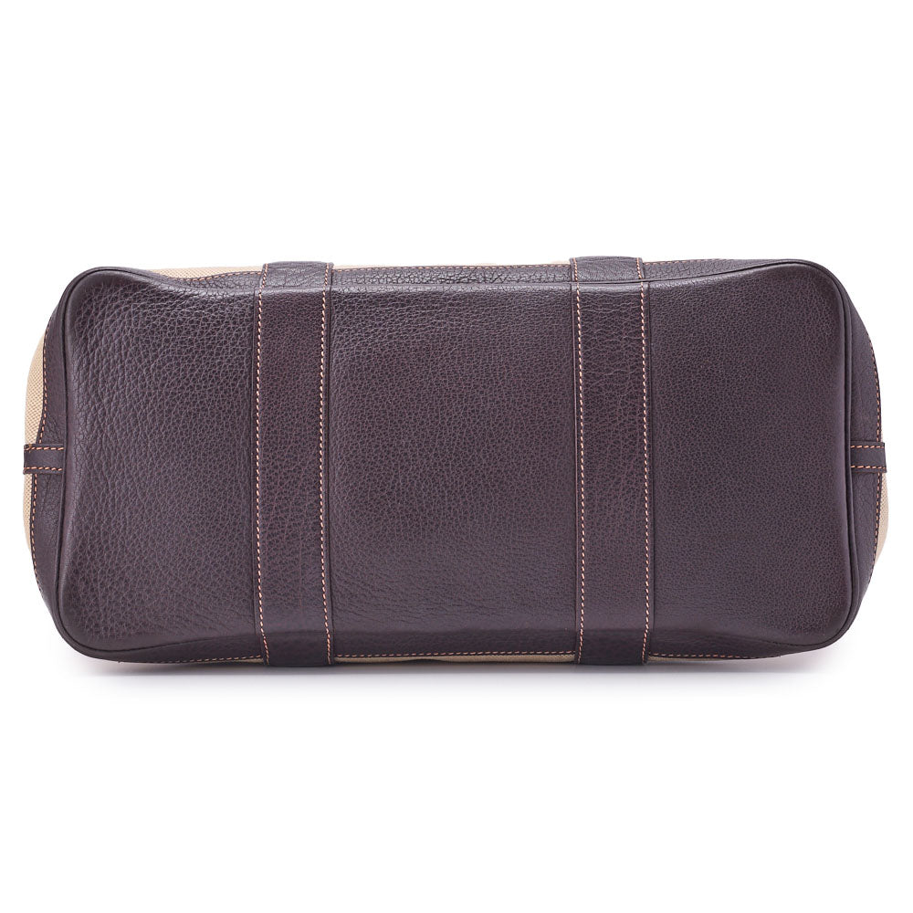 HERMES Garden Party PM Tote Bag, Toile, Ash Brown, Silver-Tone Hardware, Pre-Owned - Vintage La Charme