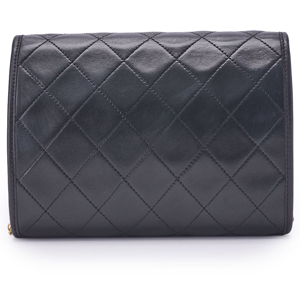 Chanel Shoulder Bag Matelasse Push Lock Lambskin Black Gold-Tone Hardware Pre-Owned - Vintage La Charme
