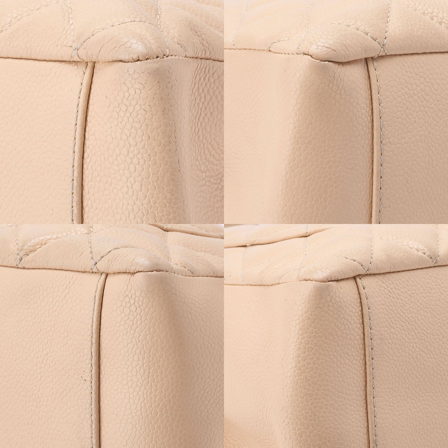 CHANEL Shoulder Tote Bag Matelasse Caviar Skin Beige Silver-Tone Hardware Pre-Owned - Vintage La Charme
