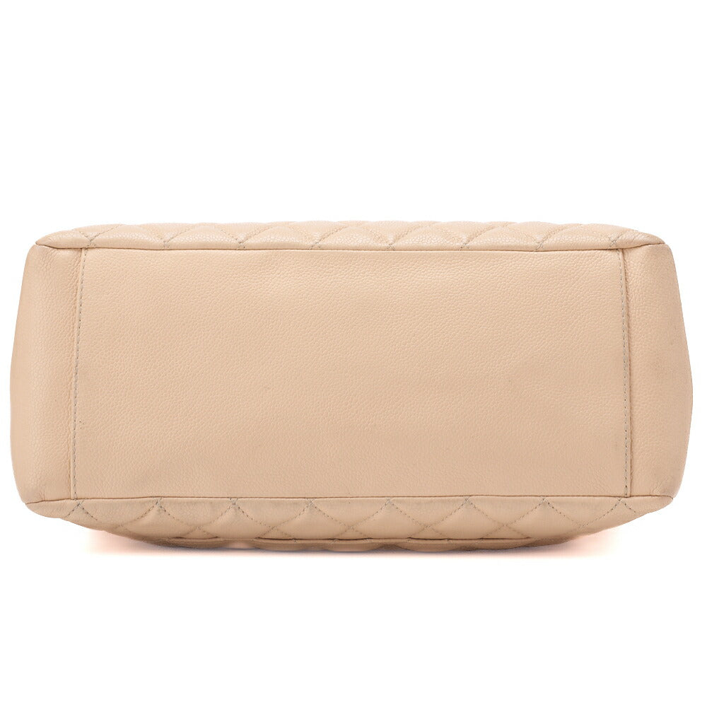 CHANEL Shoulder Tote Bag Matelasse Caviar Skin Beige Silver-Tone Hardware Pre-Owned - Vintage La Charme