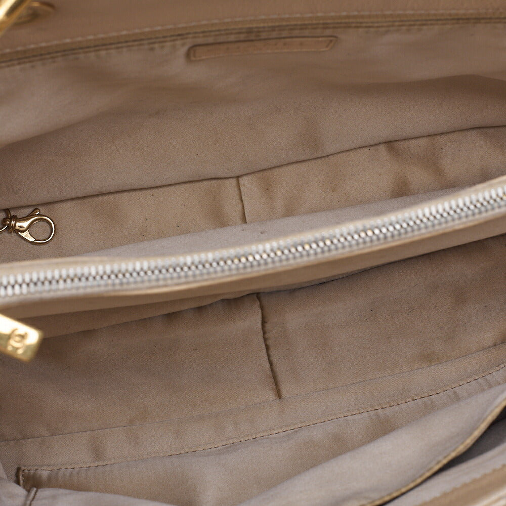 CHANEL Shoulder Tote Bag Matelasse Caviar Skin Beige Silver-Tone Hardware Pre-Owned - Vintage La Charme