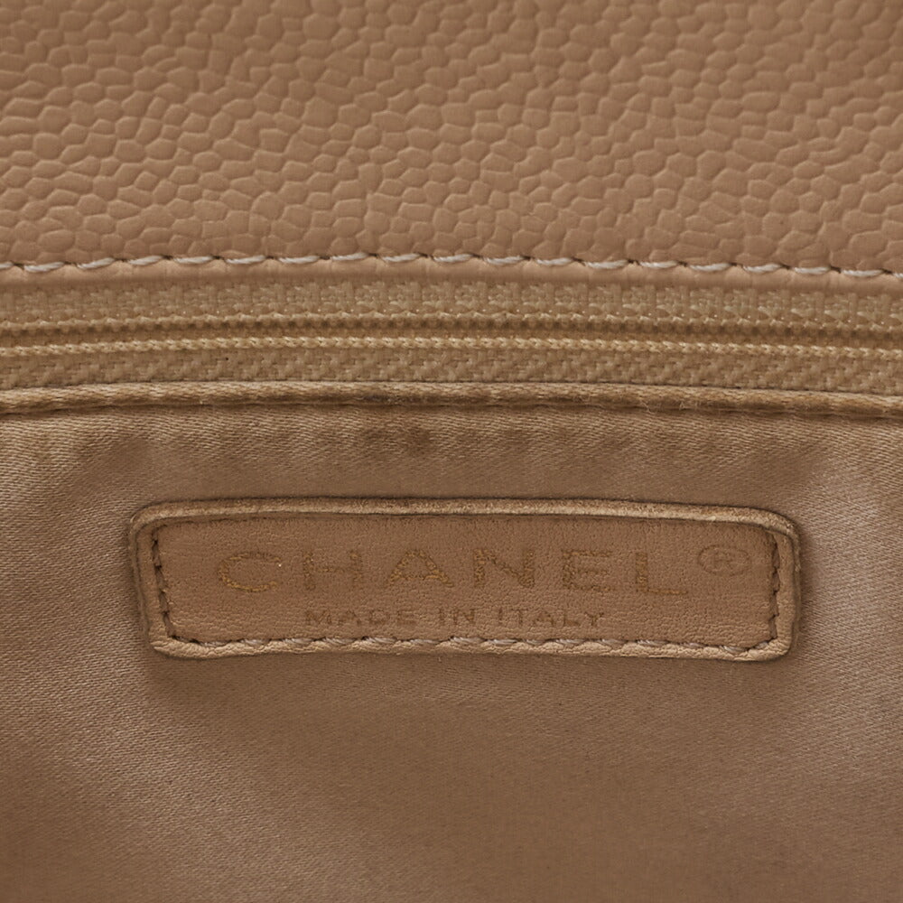 CHANEL Shoulder Tote Bag Matelasse Caviar Skin Beige Silver-Tone Hardware Pre-Owned - Vintage La Charme