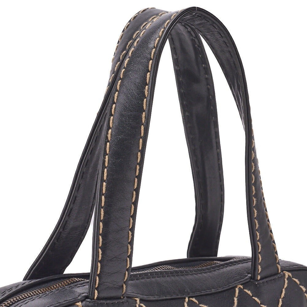 CHANEL Tote Bag, Coco Mark Wild Stitch, Calfskin, Black, Silver-Tone Hardware, Pre-Owned - Vintage La Charme