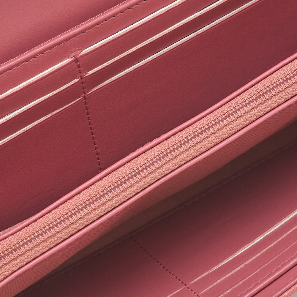 CHANEL Bi-Fold Long Wallet Matelasse CC Filigree Caviar Skin Pink Gold-Tone Hardware Pre-Owned - Vintage La Charme