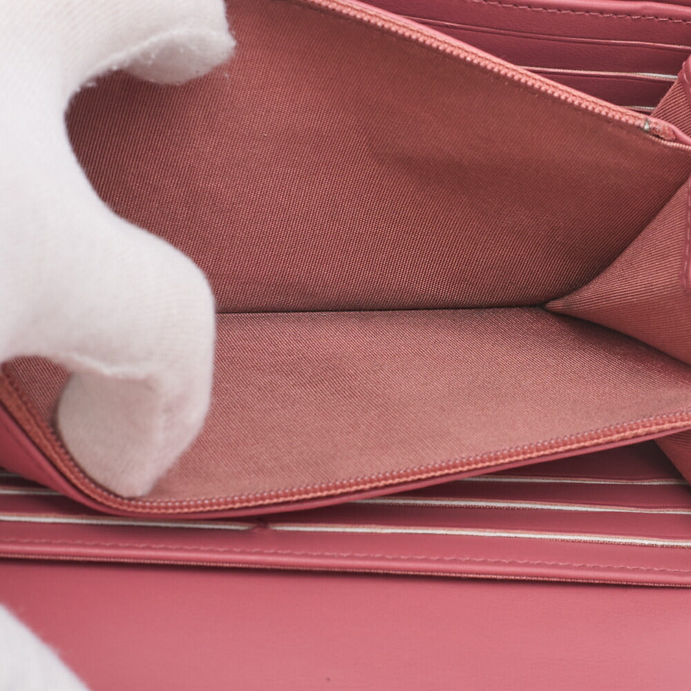 CHANEL Bi-Fold Long Wallet Matelasse CC Filigree Caviar Skin Pink Gold-Tone Hardware Pre-Owned - Vintage La Charme