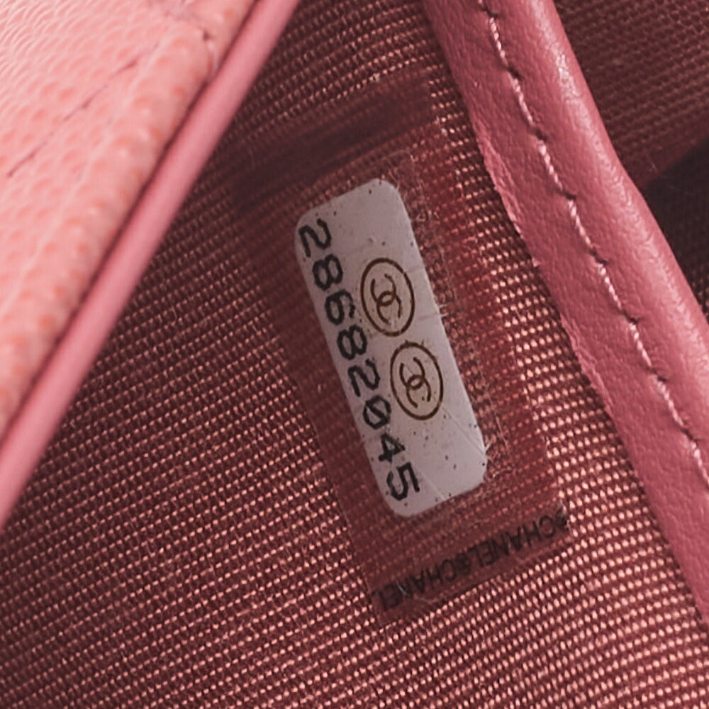 CHANEL Bi-Fold Long Wallet Matelasse CC Filigree Caviar Skin Pink Gold-Tone Hardware Pre-Owned - Vintage La Charme