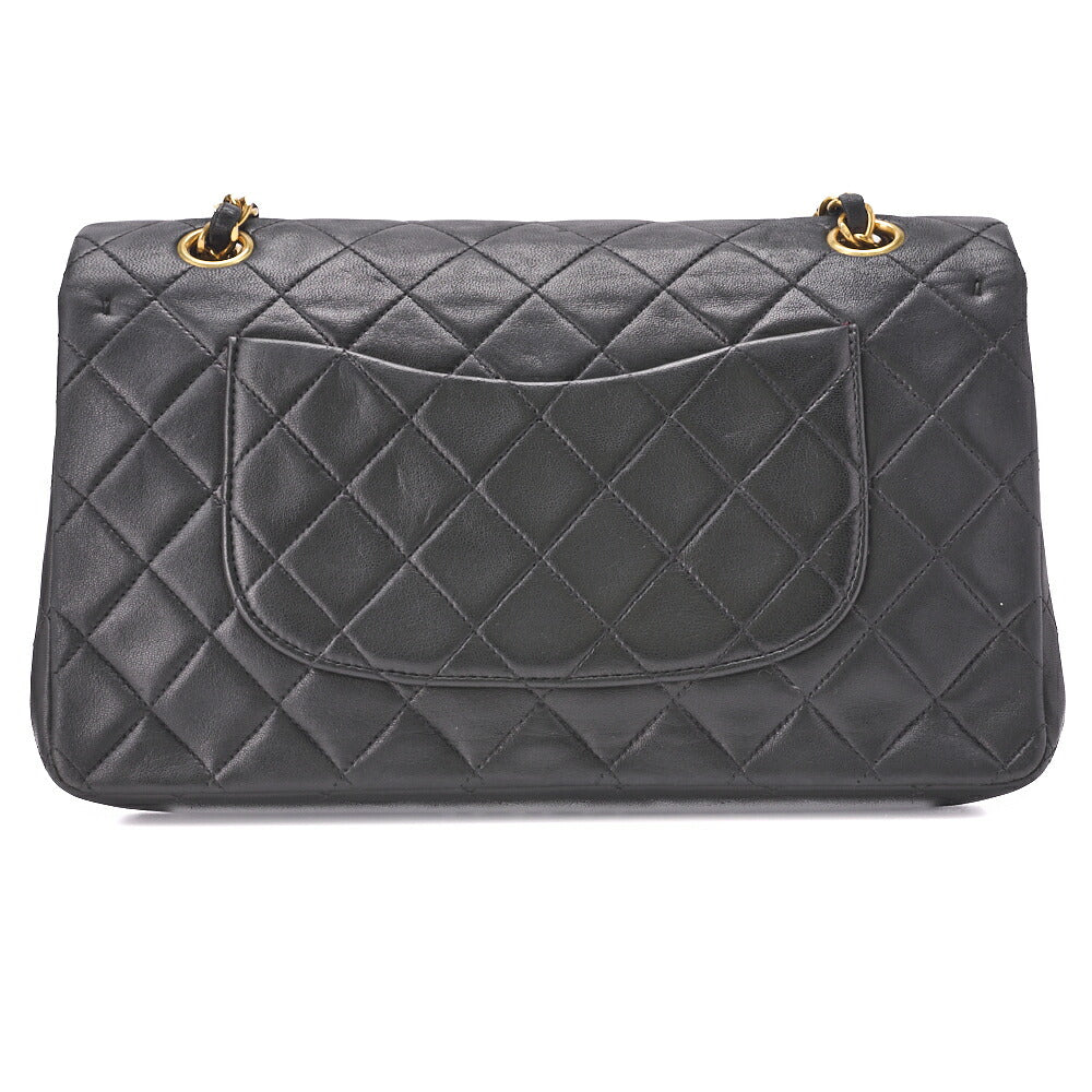 CHANEL Shoulder Bag Matelasse Double Flap Lambskin Black Gold-Tone Hardware Pre-Owned - Vintage La Charme