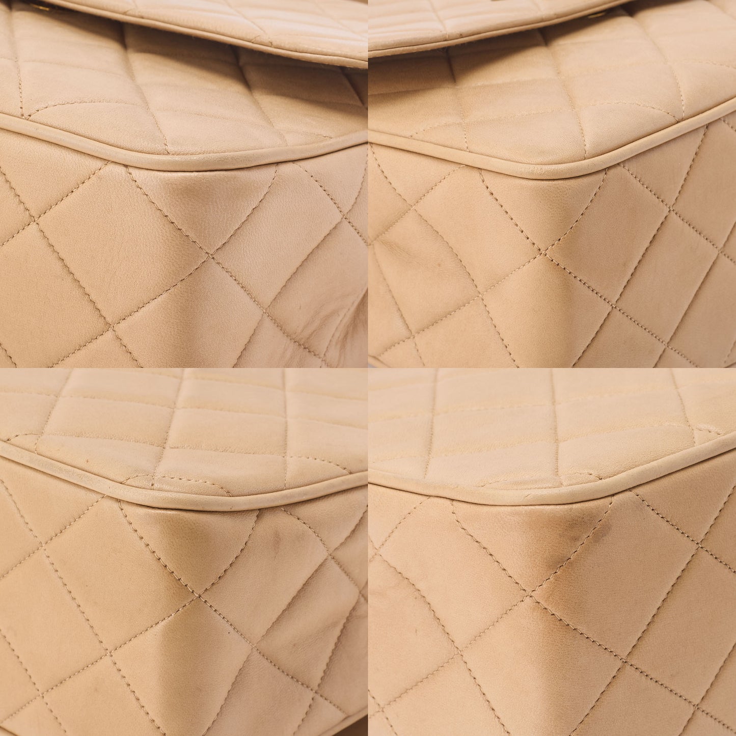 Chanel Shoulder Tote Bag Matelasse Lambskin Beige Gold-Tone Hardware Pre-Owned - Vintage La Charme