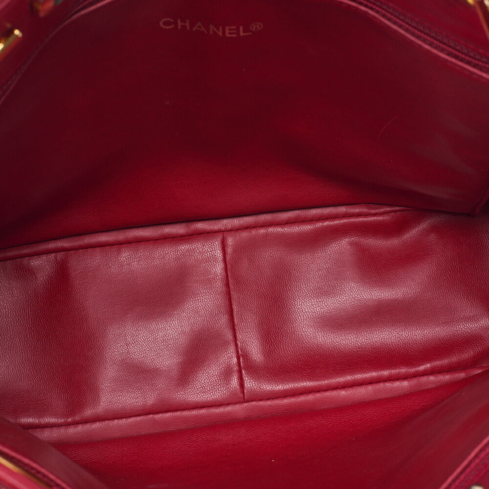 CHANEL Shoulder Bag Tote Bag Matelasse Pro Lambskin Red Gold-Tone Hardware Pre-Owned - Vintage La Charme