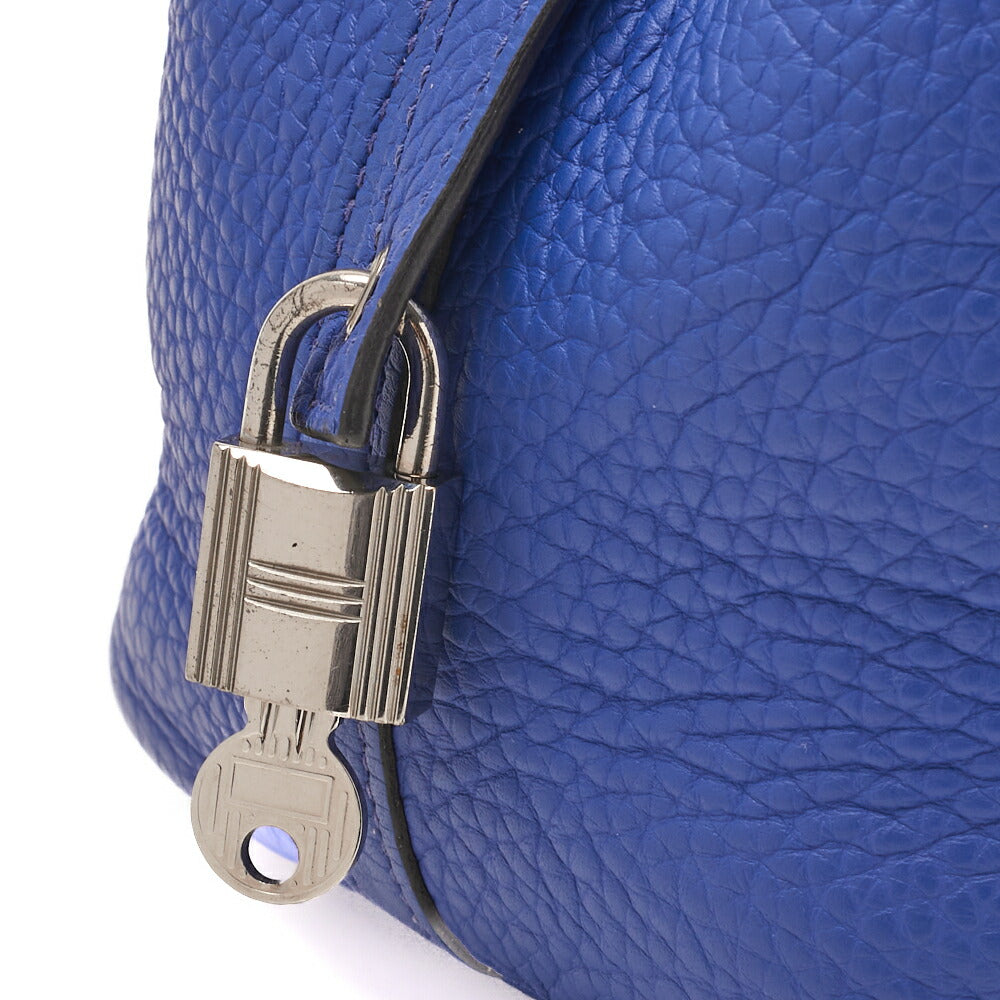 HERMES Picotin Lock PM Handbag Tryon Clemence Blue Royal Silver-Tone Hardware Pre-Owned - Vintage La Charme