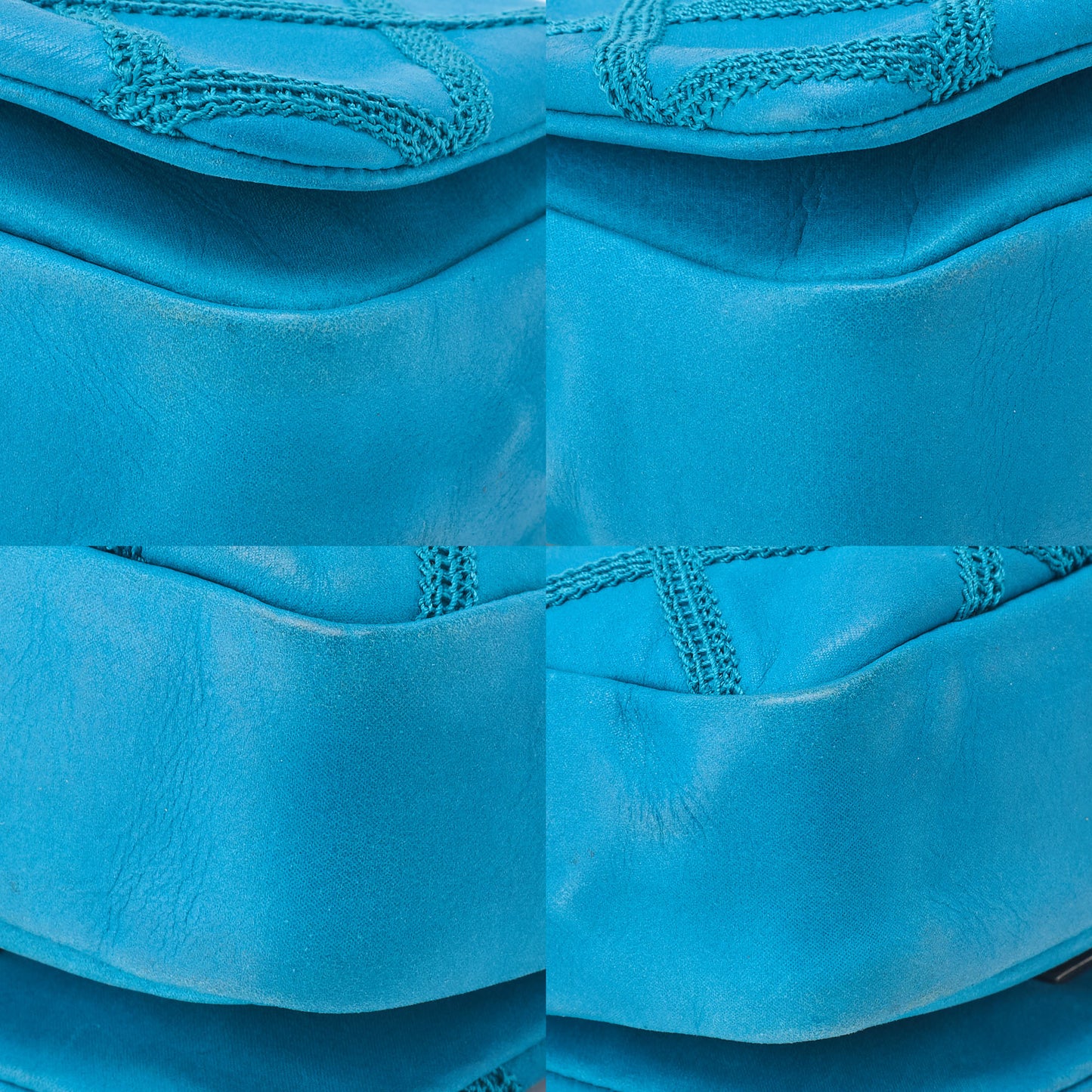 CHANEL Shoulder Tote Bag Matelasse Sparkle Leather Turquoise Blue Silver-Tone Hardware Pre-Owned - Vintage La Charme