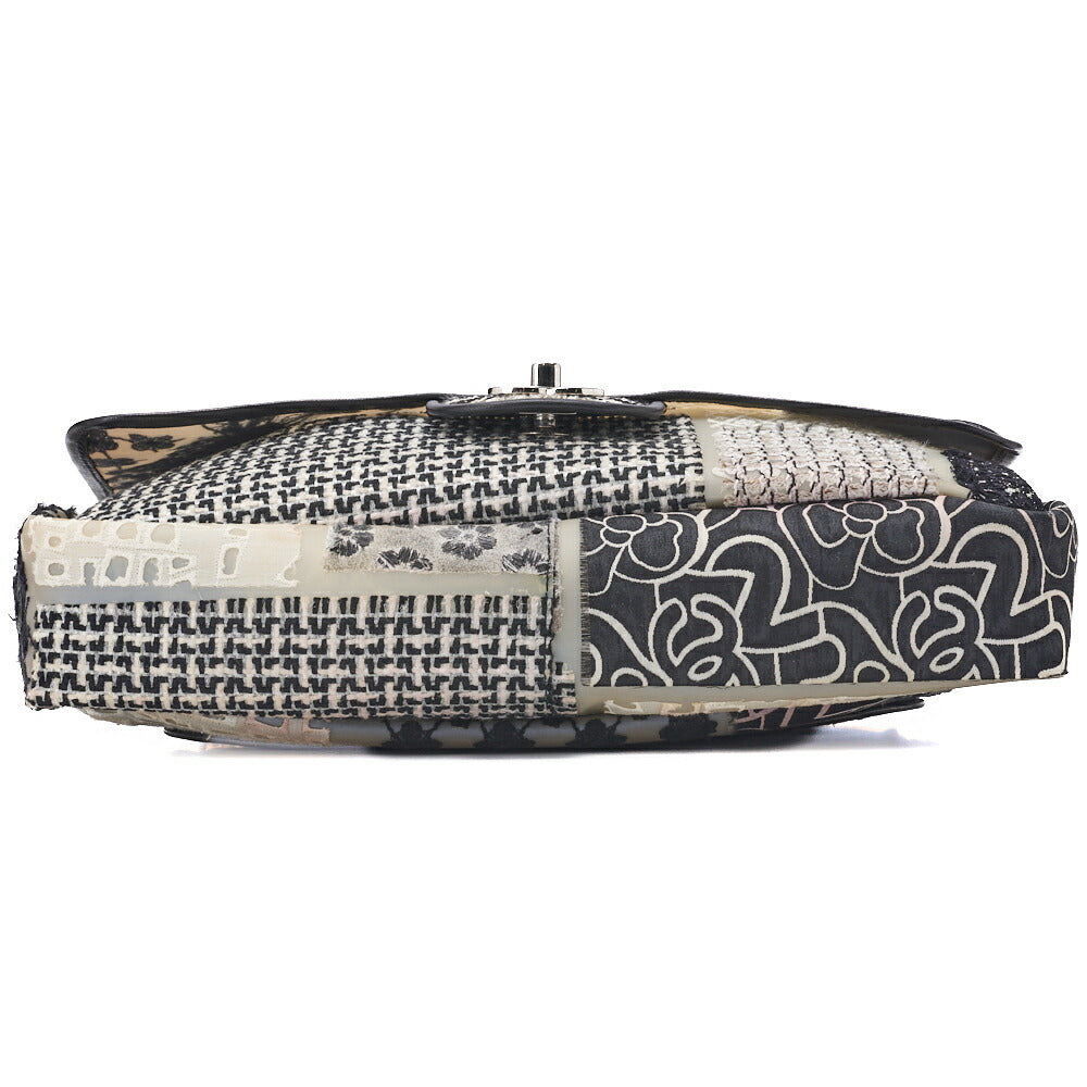CHANEL Shoulder Bag Matelasse Coco Mark Patchwork Silicone Black Silver-Tone Hardware Pre-Owned - Vintage La Charme