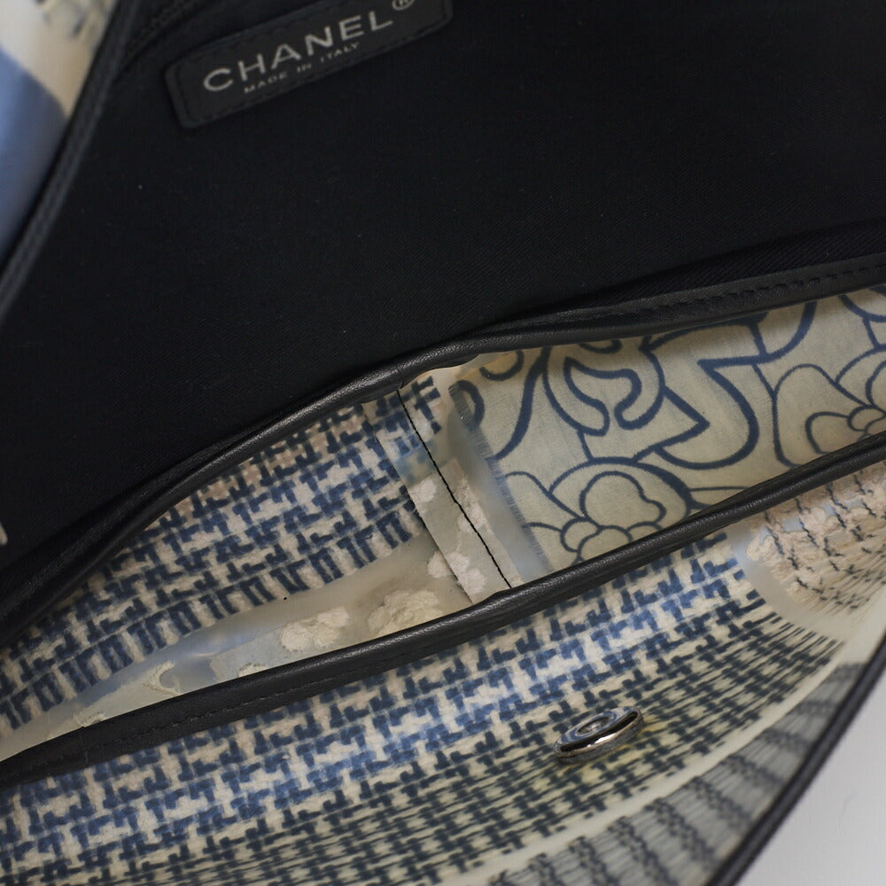 CHANEL Shoulder Bag Matelasse Coco Mark Patchwork Silicone Black Silver-Tone Hardware Pre-Owned - Vintage La Charme