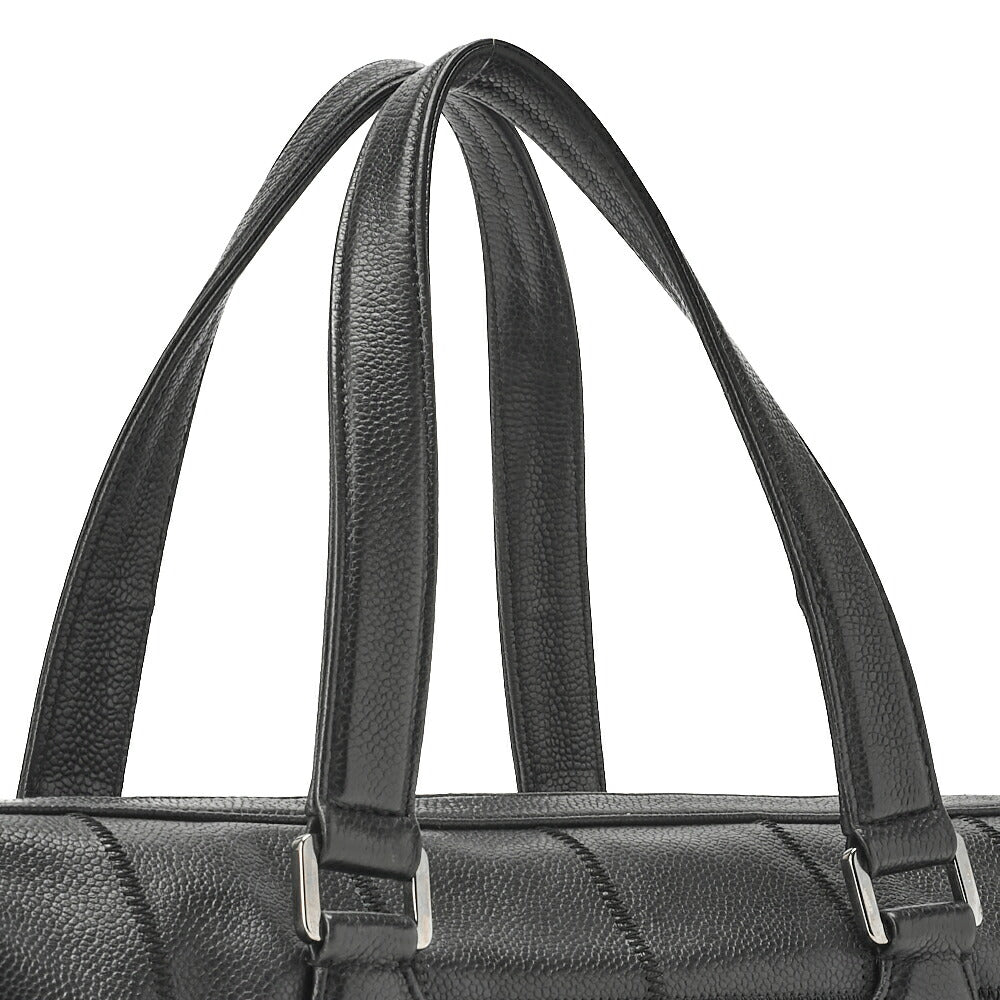 CHANEL Shoulder Bag, Chocolate Bar Logo, Caviar Skin, Black, Silver-Tone Hardware, Pre-Owned - Vintage La Charme