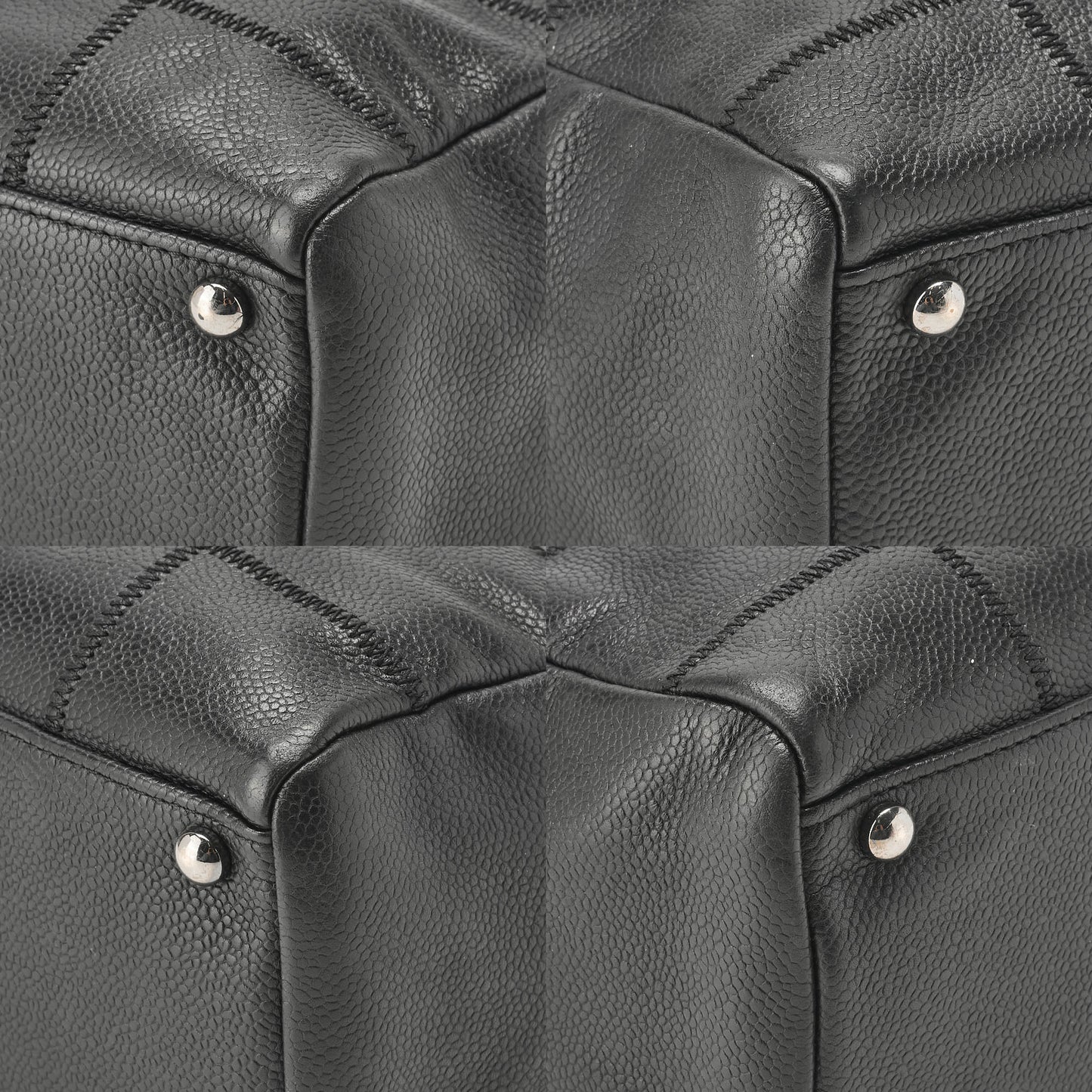 CHANEL Shoulder Bag, Chocolate Bar Logo, Caviar Skin, Black, Silver-Tone Hardware, Pre-Owned - Vintage La Charme