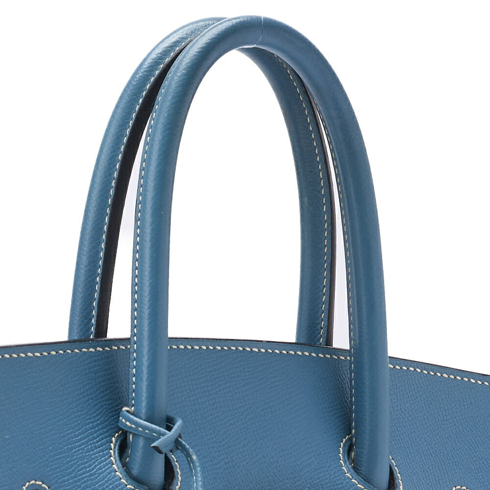 HERMES Birkin 35 Handbag Epson, Blue Jean, Gold-Tone Hardware, Pre-Owned - Vintage La Charme