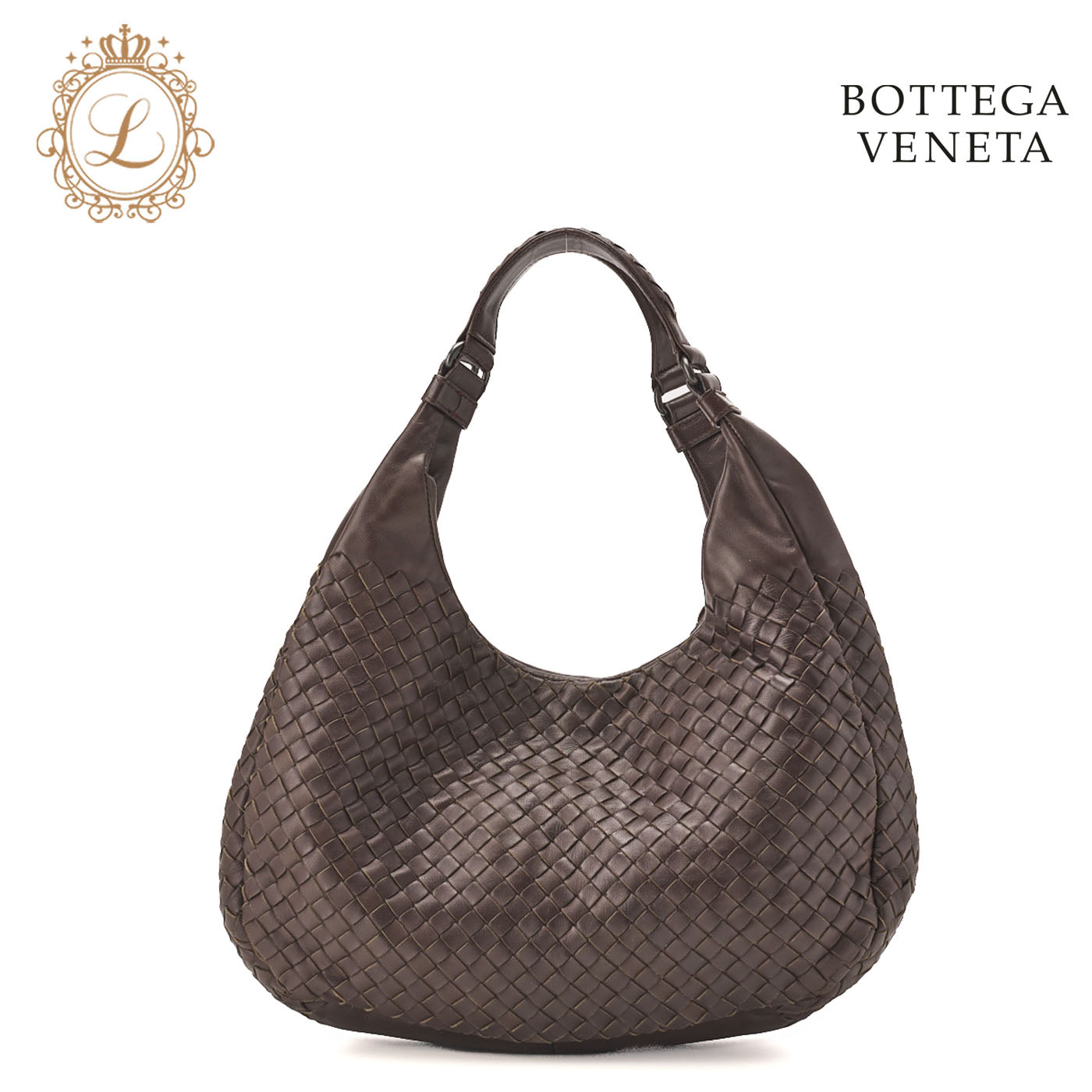 Bottega Veneta Shoulder Tote Bag Intrecciato Lambskin Brown Gold-Tone Hardware Pre-Owned - Vintage La Charme