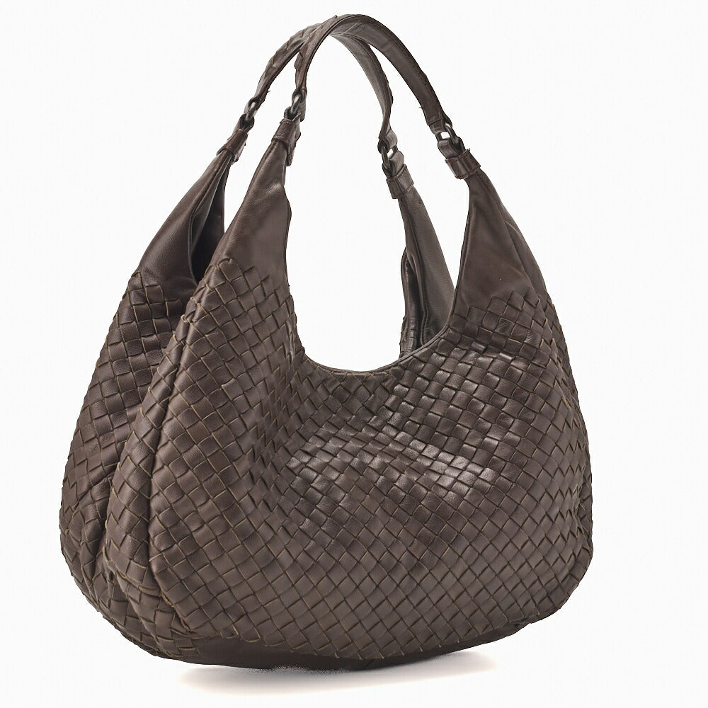 Bottega Veneta Shoulder Tote Bag Intrecciato Lambskin Brown Gold-Tone Hardware Pre-Owned - Vintage La Charme