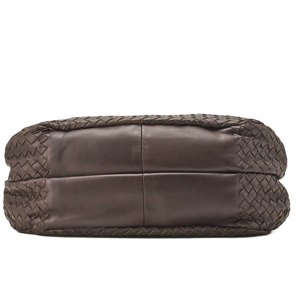 Bottega Veneta Shoulder Tote Bag Intrecciato Lambskin Brown Gold-Tone Hardware Pre-Owned - Vintage La Charme