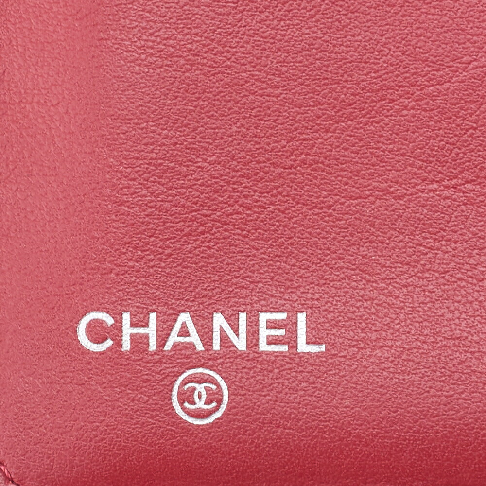 Chanel Bi-Fold Long Wallet V Stitch Lambskin Red Gold-Tone Hardware Pre-Owned - Vintage La Charme
