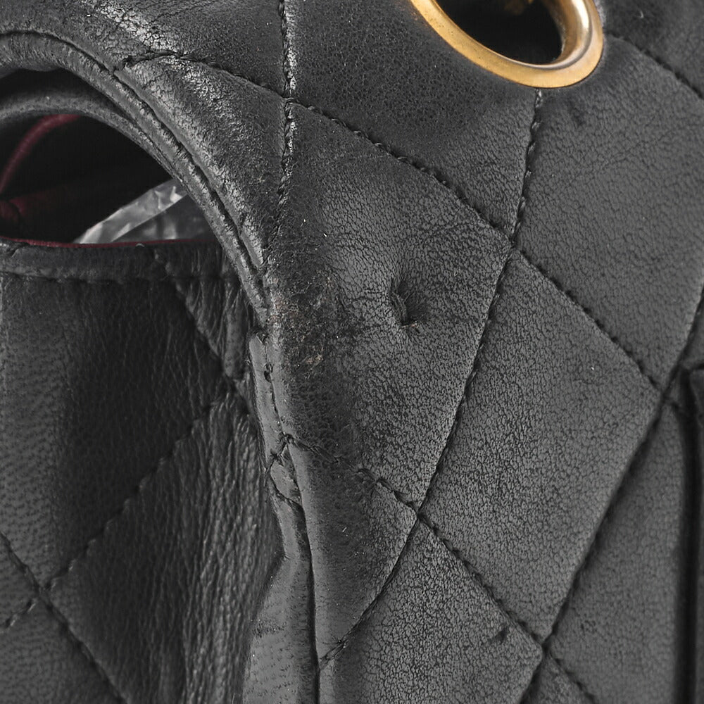 CHANEL Chain Shoulder Bag Matelasse Double Flap Lambskin Black Gold-Tone Hardware Pre-Owned - Vintage La Charme