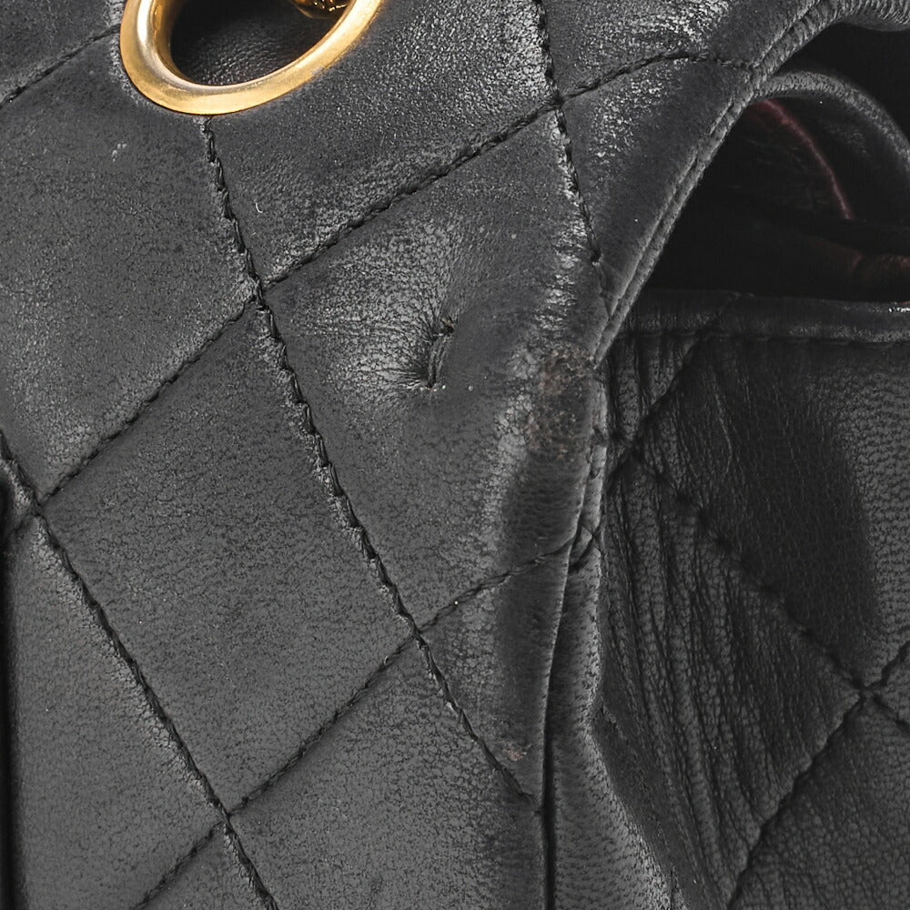 CHANEL Chain Shoulder Bag Matelasse Double Flap Lambskin Black Gold-Tone Hardware Pre-Owned - Vintage La Charme