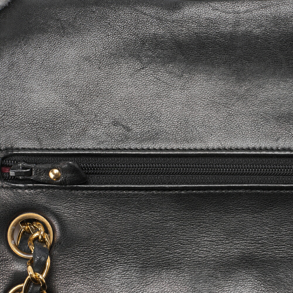 CHANEL Chain Shoulder Bag Matelasse Double Flap Lambskin Black Gold-Tone Hardware Pre-Owned - Vintage La Charme