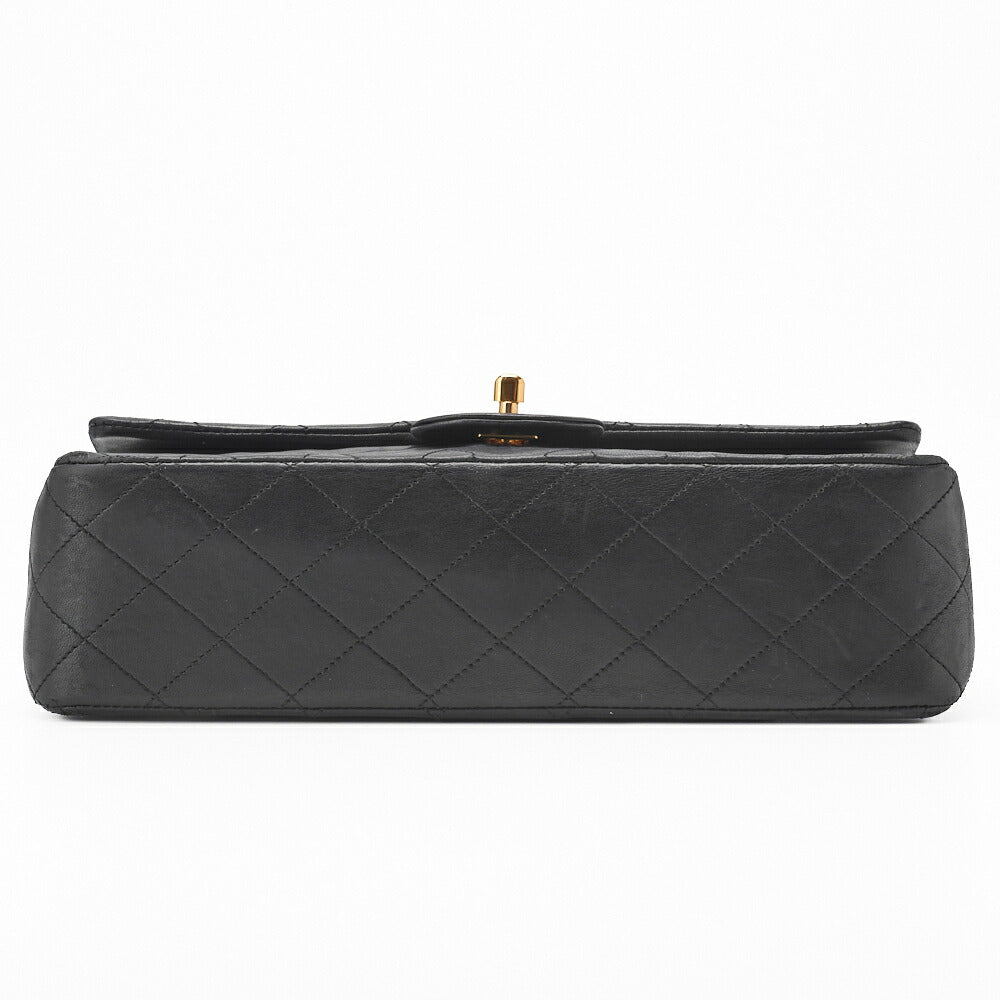 CHANEL Chain Shoulder Bag Matelasse Double Flap Lambskin Black Gold-Tone Hardware Pre-Owned - Vintage La Charme