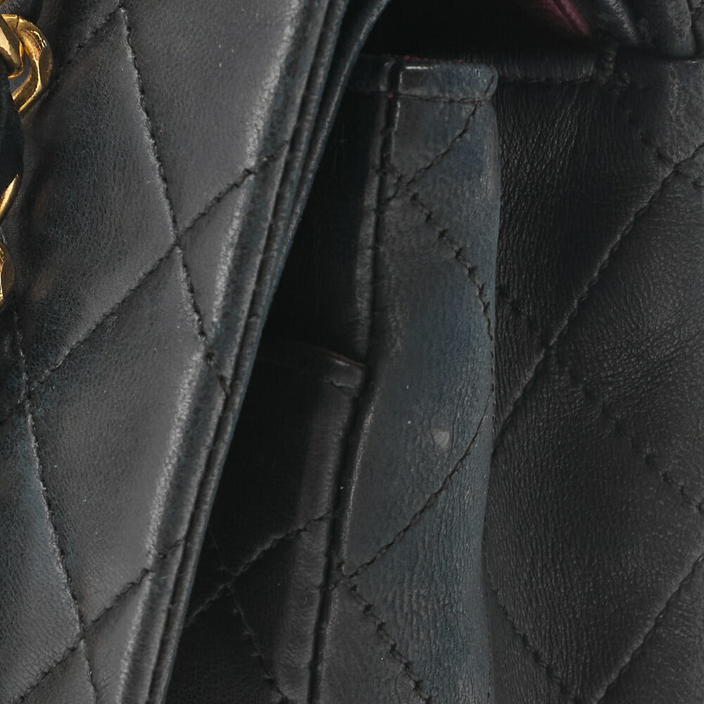 CHANEL Chain Shoulder Bag Matelasse Double Flap Lambskin Black Gold-Tone Hardware Pre-Owned - Vintage La Charme