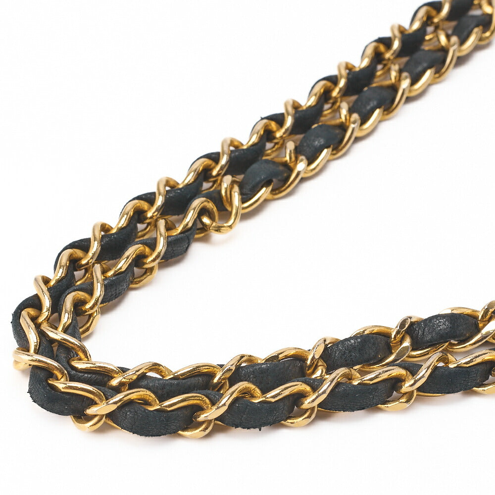 CHANEL Chain Shoulder Bag Matelasse Double Flap Lambskin Black Gold-Tone Hardware Pre-Owned - Vintage La Charme