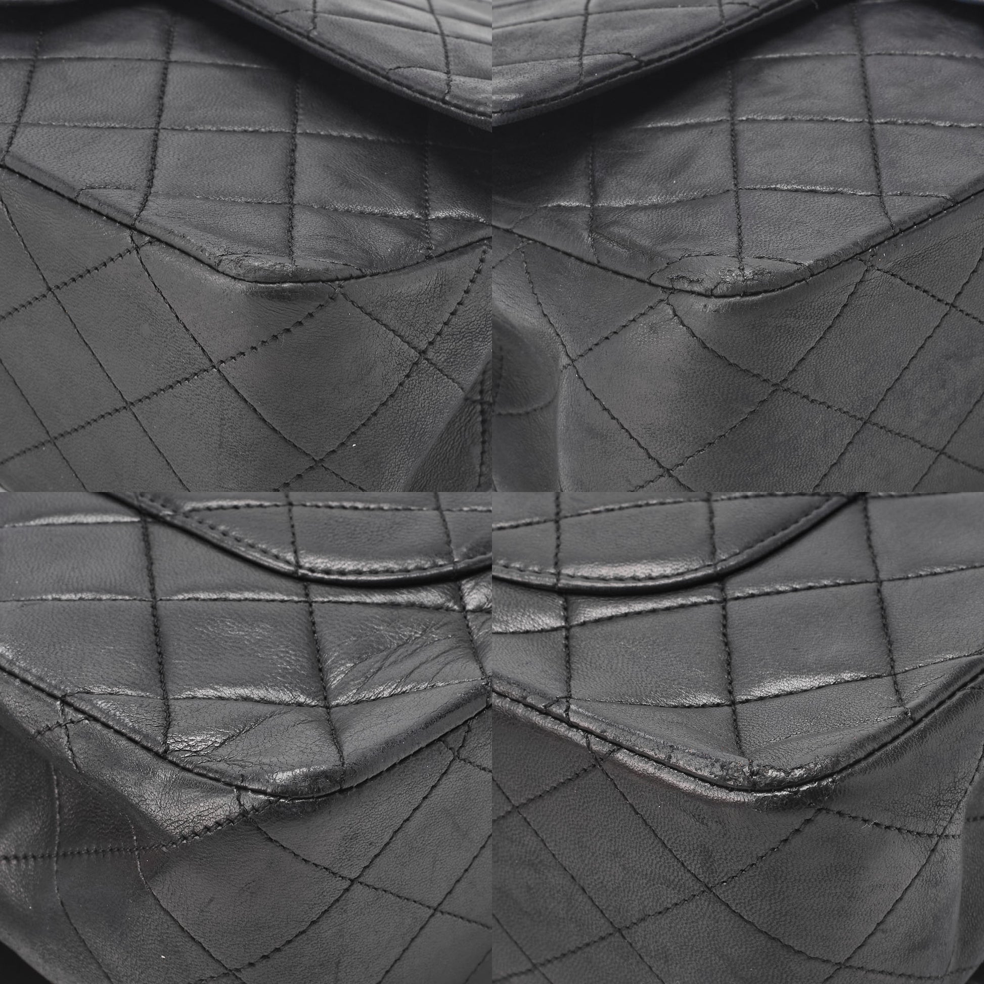 CHANEL Chain Shoulder Bag Matelasse Double Flap Lambskin Black Gold-Tone Hardware Pre-Owned - Vintage La Charme