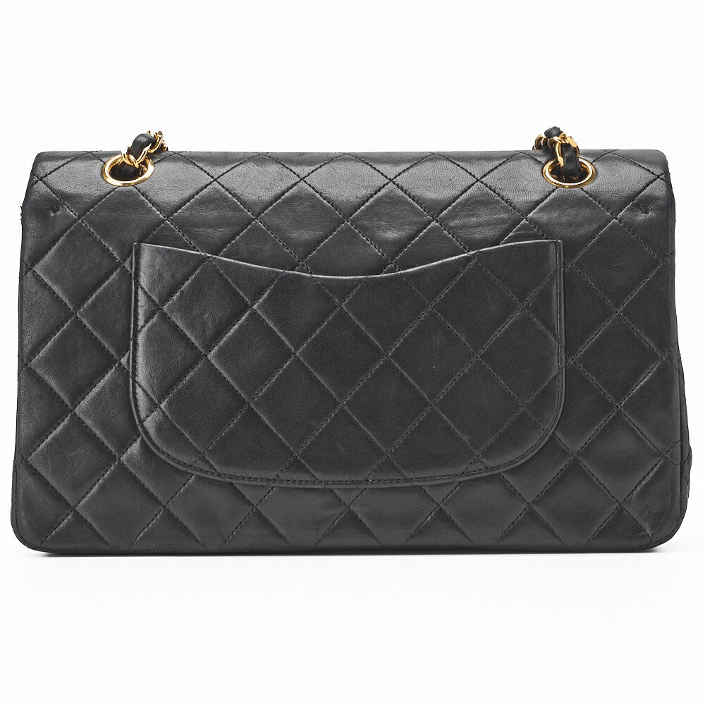 CHANEL Shoulder Bag, Matelasse Double Flap, Lambskin, Black, Gold-Tone Hardware, Pre-Owned - Vintage La Charme