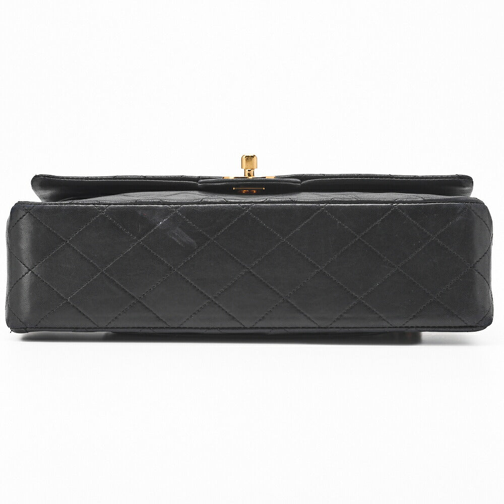 CHANEL Shoulder Bag, Matelasse Double Flap, Lambskin, Black, Gold-Tone Hardware, Pre-Owned - Vintage La Charme