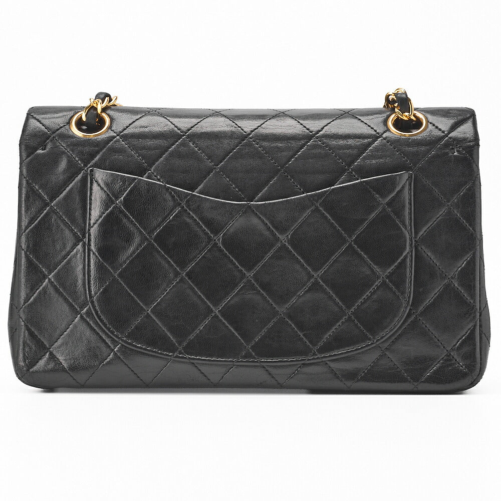 CHANEL Chain Shoulder Bag Matelasse Double Flap Lambskin Black Gold-Tone Hardware Pre-Owned - Vintage La Charme